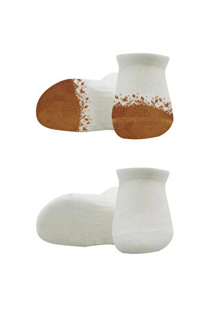 2'li Penye Sneakers Çorap Bs20105 Ekru Hardal