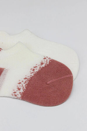 Bistyle 2'li Penye Sneakers Çorap Bs20105 Ekru Pudra