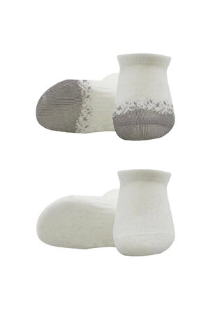 Bistyle 2'li Penye Sneakers Çorap Bs20105 Ekru Gri