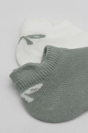 2'li Sneakers Smile Penye Çorap Bs20106 Nil Ekru