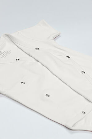 Bistyle Organik Natural Basic Style Kruvaze Yarım Kol Body BS17101 Ekru