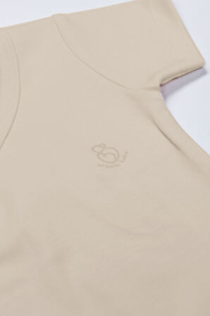 Bistyle Organik Natural Basic Style Kruvaze Yarım Kol Body BS17101 Bej
