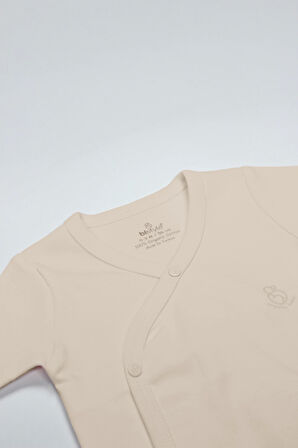 Bistyle Organik Natural Basic Style Kruvaze Yarım Kol Body Bs17101 Bej