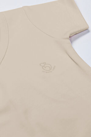Bistyle Organik Natural Basic Style Kruvaze Yarım Kol Body Bs17101 Bej