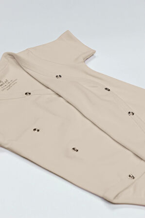Bistyle Organik Natural Basic Style Kruvaze Yarım Kol Body Bs17101 Bej