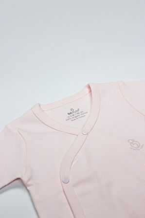 Bistyle Organik Natural Basic Style Kruvaze Yarım Kol Body BS17101 Pembe