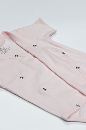 Bistyle Organik Natural Basic Style Kruvaze Yarım Kol Body BS17101 Pembe