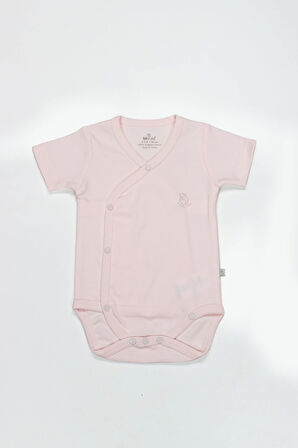 Bistyle Organik Natural Basic Style Kruvaze Yarım Kol Body Bs17101 Pembe