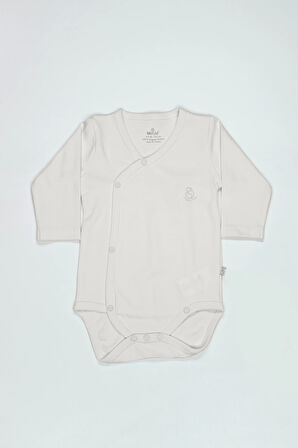 Bistyle Organik Natural Basic Style Kruvaze Uzun Kol Body Bs17102 Ekru