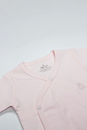 Bistyle Organik Natural Basic Style Kruvaze Uzun Kol Body Bs17102 Pembe