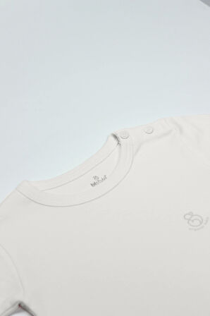 Bistyle Organik Natural Basic Style Yarım Kol Body Bs17103 Ekru