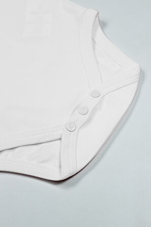 Bistyle Organik Natural Basic Style Yarım Kol Body BS17103 Beyaz