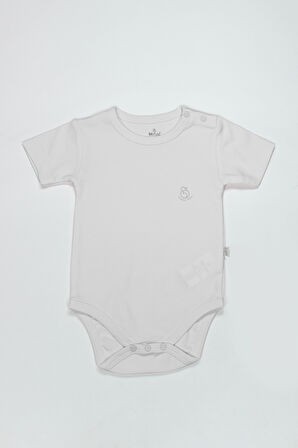 Bistyle Organik Natural Basic Style Yarım Kol Body BS17103 Beyaz