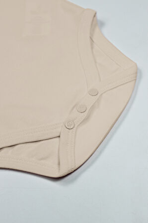 Bistyle Organik Natural Basic Style Yarım Kol Body BS17103 Bej