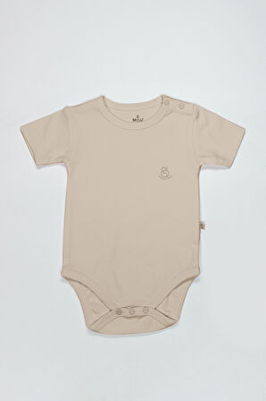 Bistyle Organik Natural Basic Style Yarım Kol Body BS17103 Bej