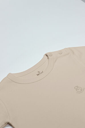 Bistyle Organik Natural Basic Style Yarım Kol Body BS17103 Bej
