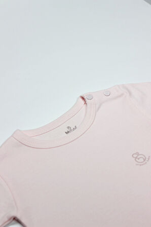 Bistyle Organik Natural Basic Style Yarım Kol Body Bs17103 Pembe