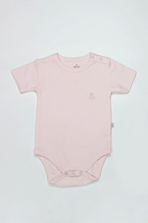 Bistyle Organik Natural Basic Style Yarım Kol Body Bs17103 Pembe