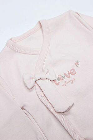 Bistyle 3lü Zıbın Takım Grow İn Love 13102 Pembe Ekru