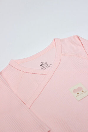 Bistyle Organic Modal Flying Balloons Kruvaze Uzun Kol Body Bs17121 Pembe