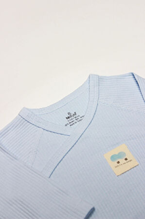 Bistyle Organic Modal Flying Balloons Kruvaze Uzun Kol Body Bs17121 Mavi