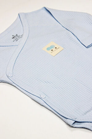 Bistyle Organic Modal Flying Balloons Kruvaze Uzun Kol Body Bs17121 Mavi