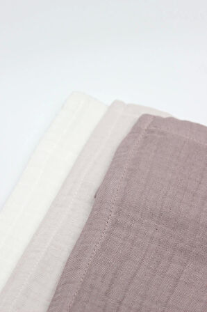 Bistyle 6'lı Müslin Mendil 20x20 Cm 90106 Taş Ekru Antrasit
