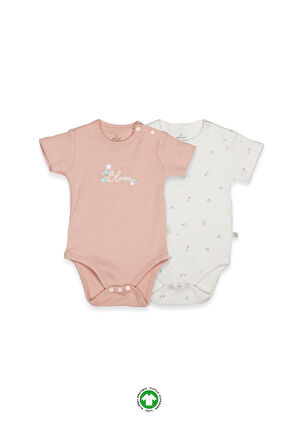 Bistyle Flying Bloom White Yarım Kol 2’Li Body 17118 Ekru Gül Kurusu