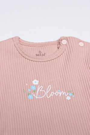 Bistyle Flying Bloom White Yarım Kol 2’Li Body 17118 Ekru Gül Kurusu