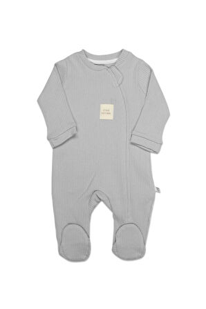 Bistyle Style Natural Fermuarlı Bebe Tulum 15115 Gri