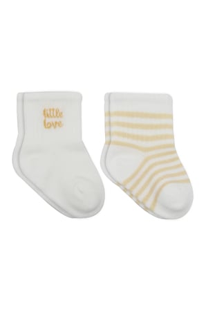 Bistyle Little Girl Penye Soket Çorap 2Li 10139 Ekru Somon
