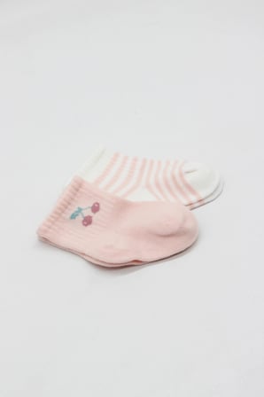 Bistyle Little Girl Penye Soket Çorap 2li 10139 Pembe Ekru