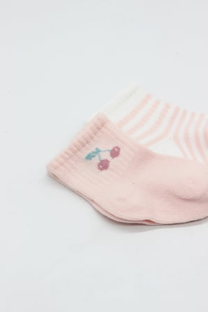 Bistyle Little Girl Penye Soket Çorap 2li 10139 Pembe Ekru