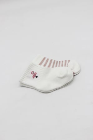 Bistyle Little Girl Penye Soket Çorap 2li 10139 Ekru Lila