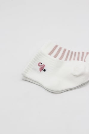 Bistyle Little Girl Penye Soket Çorap 2li 10139 Ekru Lila