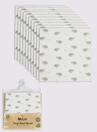 Bistyle Tortoise 20x20 10'lu Penye Mendil 90163 Ekru