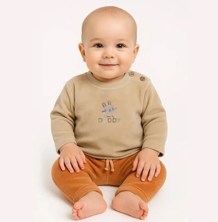 Bistyle 2Li Takim Kadife I Love Daddy 14113 Bej