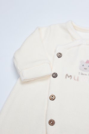 Bistyle Tulum Kadife I Love Mummy 15123 Ekru