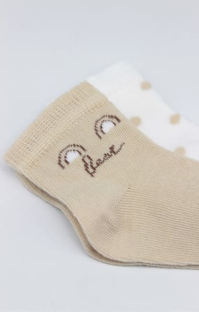 Bistyle So Bear Penye Soket Çorap 2li 10142 Ekru Kahve