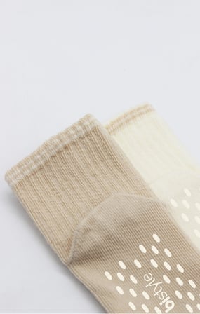 Bistyle Çemberli Basic Penye Kaymaz Soket Çorap 2li 10146 Bej