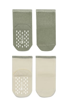 Bistyle Çemberli Basic Penye Kaymaz Soket Çorap 2li 10146 Nil