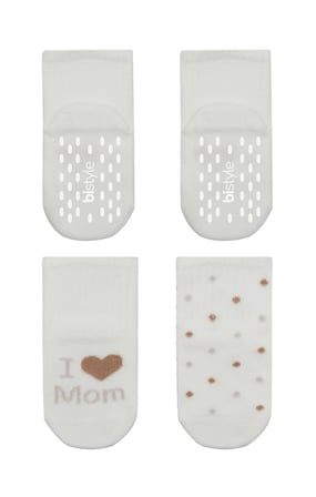 Bistyle Mom Dad Penye Kaymaz Soket Çorap 2li 10147 Puan Mom