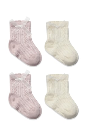 Bistyle Fiyonklu Penye Soket Çorap 2li 10149 Lila