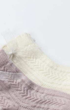 Bistyle Fiyonklu Penye Soket Çorap 2li 10149 Lila