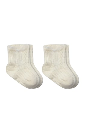 Bistyle Fiyonklu Penye Soket Çorap 2li 10150 Naturel