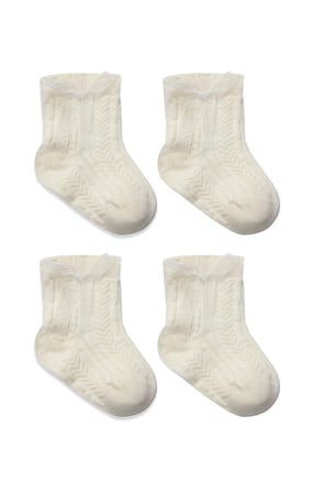 Bistyle Fiyonklu Penye Soket Çorap 2li 10150 Naturel