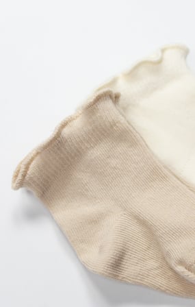 Bistyle 2li̇ Penye Soket Çorap Aksesuarlı Cute Ruffle 10153 Bej