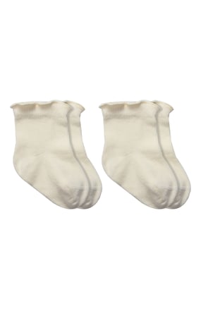 Bistyle 2li̇ Penye Soket Çorap Aksesuarlı Cute Ruffle 10153 Naturel