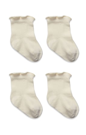 Bistyle 2li̇ Penye Soket Çorap Aksesuarlı Cute Ruffle 10153 Naturel