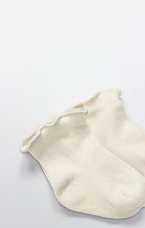 Bistyle 2li̇ Penye Soket Çorap Aksesuarlı Cute Ruffle 10153 Naturel